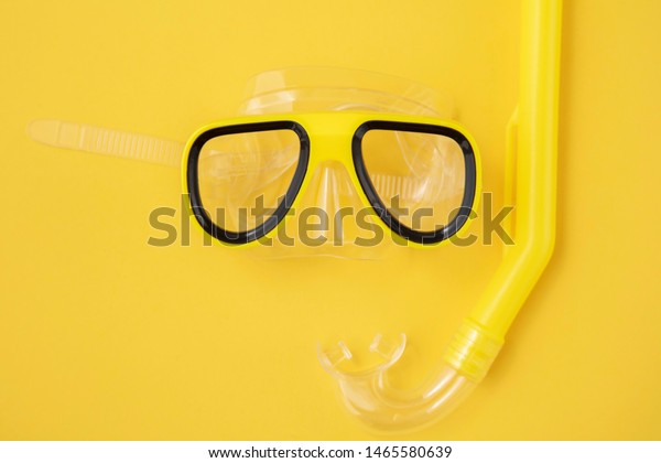 Yellow Snorkel Diving Mask On Yellow Stock Photo Edit Now 1465580639