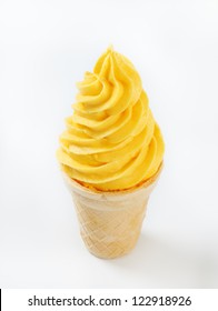 Yellow Soft Serve Ice Cream Cone
