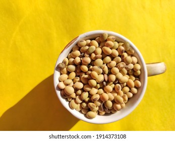 Yellow Soybeans On A Yallow Background 