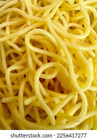 Yellow spaghetti noodle macro closeup shot.  - Shutterstock ID 2256417277