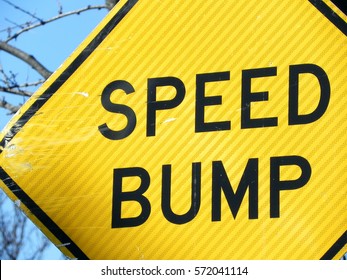 Yellow Speed Bump Sign