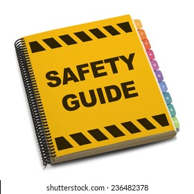 Yellow Spiral Safety Guide Book Isolated On White Background.