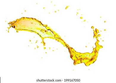 Yellow Splash  On A White Background.