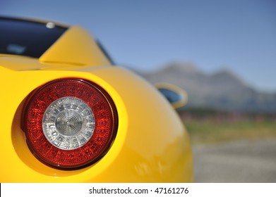 Yellow Sports Car Light Detail