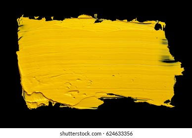 Yellow Spot  Of Oil Paint On Black