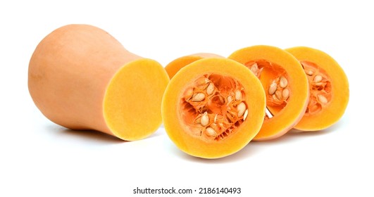 Yellow Squash Sliced On White Background 