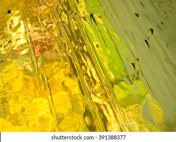 Yellow Stained Window Glass Abstract Background Texture