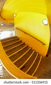 Yellow Stairs Outside London Southbank Apartments Near Waterloo Station