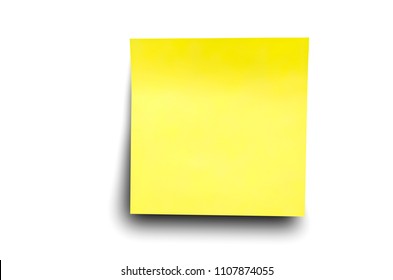 Yellow Sticker Paper Note On White Stock Photo (Edit Now) 1107874055