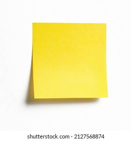 Yellow sticky note isolated on white background, front view adhesive paper with copy space  - Shutterstock ID 2127568874