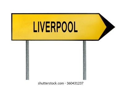 Yellow Street Concept Sign Liverpool Isolated On White