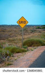 Yellow Street Grid street sign in West Australia