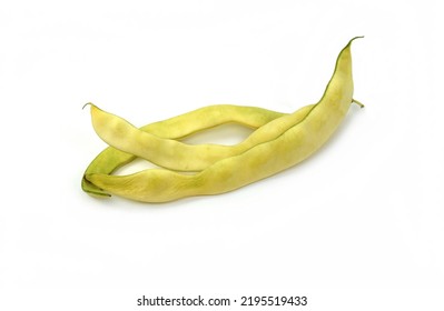 Yellow String Beans Isolated On White Background.