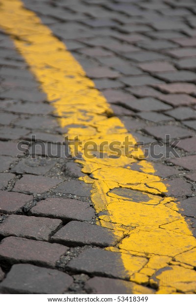 Yellow stripe on the
road