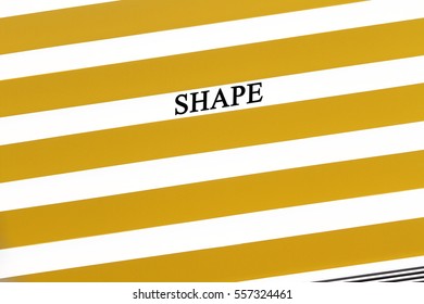 A yellow stripes with text shape.