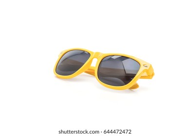 Yellow Sunglasses  Isolated On White Background