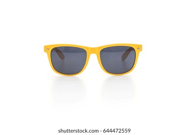 Yellow Sunglasses  Isolated On White Background