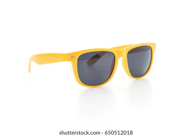 Yellow Sunglasses  Isolated On White Background