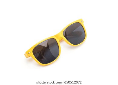 Yellow Sunglasses  Isolated On White Background