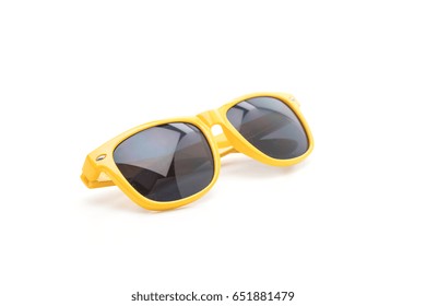 Yellow Sunglasses  Isolated On White Background