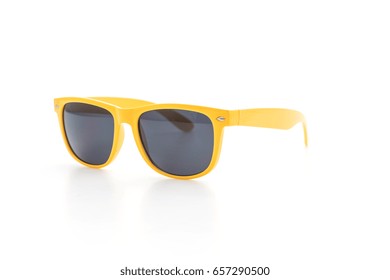 Yellow Sunglasses  Isolated On White Background