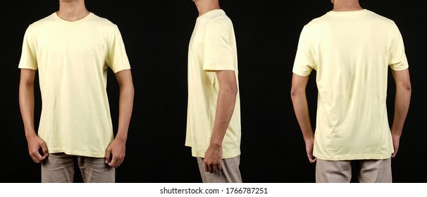 Download Shirt Front Back Yellow Images Stock Photos Vectors Shutterstock PSD Mockup Templates