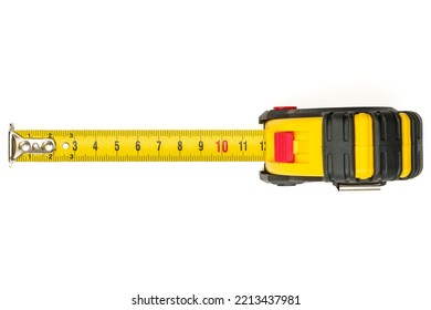 Yellow Tape Measure Isolated On White