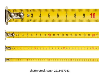 Yellow Tape Measure Isolated On White