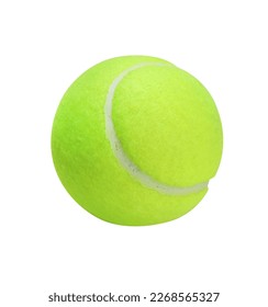 yellow tennis ball cut out on white background for your design or layout