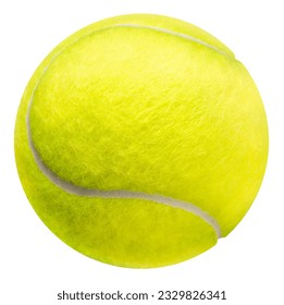 Yellow Tennis ball sports equipment on white With work path.