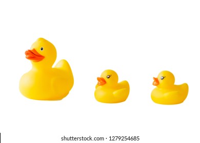 Yellow Toy Ducks Isolated