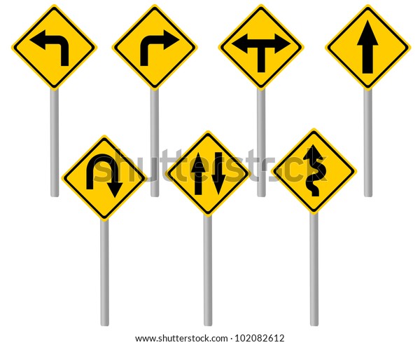 Yellow Traffic Signs Rhomboid Shape Stock Photo (Edit Now) 102082612