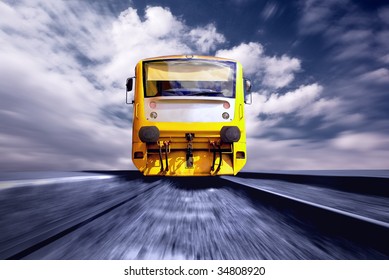 Yellow train on speed