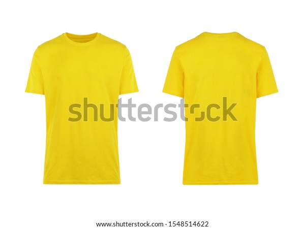 Yellow Tshirt Front Back View Clothes Stock Photo (Edit Now) 1548514622