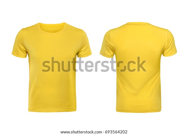 Yellow Tshirts Front Back Used Design Stock Photo (Edit Now) 693564202