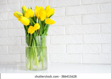 Yellow Tulips In A Vase