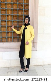 Yellow Tunic Of Muslim Girl