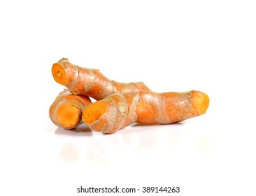 Yellow Turmeric isolated on white background.