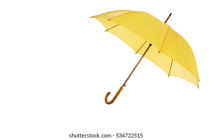 Yellow Umbrella Isolated On White Background