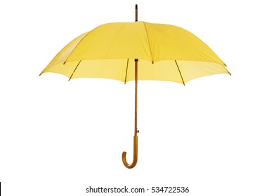 Yellow Umbrella Isolated On White Background