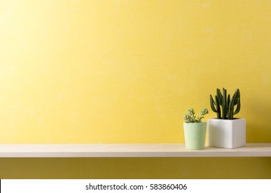 Yellow Wall And Shelf