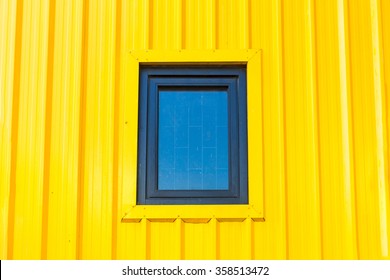Yellow wall and window from container