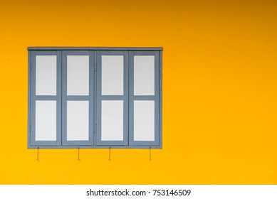 Yellow wall with windows