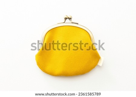 Yellow wallet on a white background.
