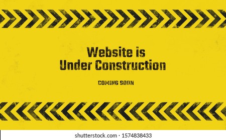 Yellow Warning Sign. Under Construction Background.