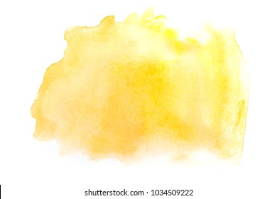 Yellow Watercolor On Paper