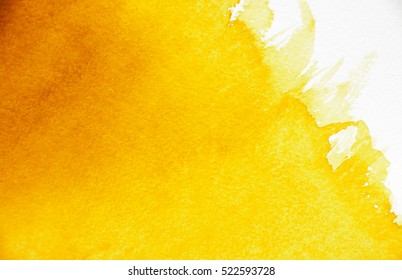 yellow watercolor on paper - Shutterstock ID 522593728