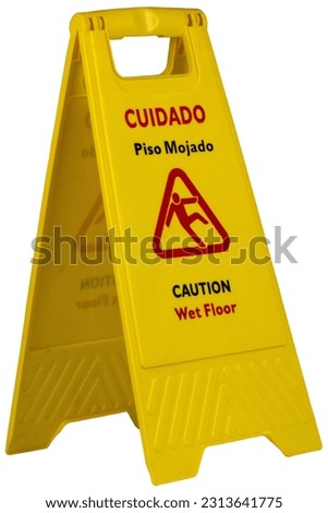 yellow wet floor sign, to avoid traffic in the area