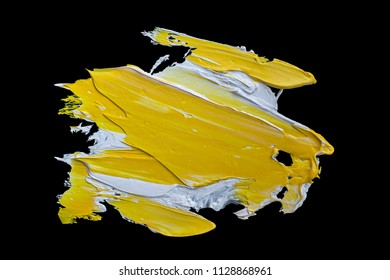 Yellow And White Oil Paint On A Black