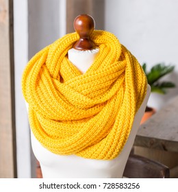 Yellow Woolen Crochet Snood